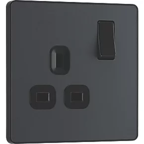 British General Evolve 13A 1-Gang SP Switched Socket Grey with Black Inserts 2 British General Evolve 13A 1-Gang SP Switched Socket Grey with Black Inserts - Image 2
