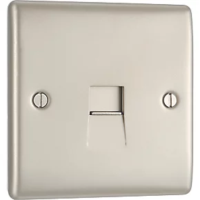 British General Nexus Metal Slave Telephone Socket Pearl Nickel with Colour-Matched Inserts 2 British General Nexus Metal Slave Telephone Socket Pearl Nickel with Colour-Matched Inserts - Image 2