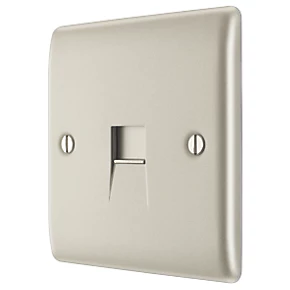 British General Nexus Metal Slave Telephone Socket Pearl Nickel with Colour-Matched Inserts 1 British General Nexus Metal Slave Telephone Socket Pearl Nickel with Colour-Matched Inserts