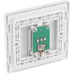 British General Evolve Coaxial TV / FM Socket Pearlescent White with White Inserts -British General Switches & Sockets Store 290RF A4