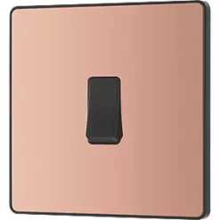 British General Evolve 20A 16AX 1-Gang Intermediate Light Switch Copper with Black Inserts -British General Switches & Sockets Store 298PX A3