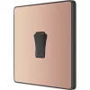 British General Evolve 20A 16AX 1-Gang Intermediate Light Switch Copper with Black Inserts