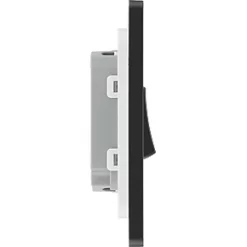 British General Evolve 20 A 16AX 2-Gang 2-Way Light Switch Black with Black Inserts -British General Switches & Sockets Store 301PY A5