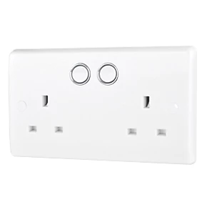 British General 800 Series 13A 2-Gang SP Switched Smart Socket White 1 British General 800 Series 13A 2-Gang SP Switched Smart Socket White