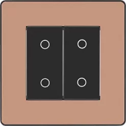 British General Evolve 2-Gang 2-Way LED Double Secondary Touch Trailing Edge Dimmer Switch Copper with Black Inserts -British General Switches & Sockets Store 307PY A2