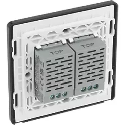 British General Evolve 2-Gang 2-Way LED Double Secondary Touch Trailing Edge Dimmer Switch Copper with Black Inserts -British General Switches & Sockets Store 307PY A4