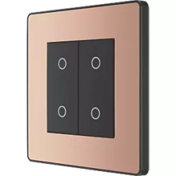 British General Evolve 2-Gang 2-Way LED Double Secondary Touch Trailing Edge Dimmer Switch Copper with Black Inserts