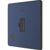 British General Evolve 13A Unswitched Fused Spur with LED Blue with Black Inserts