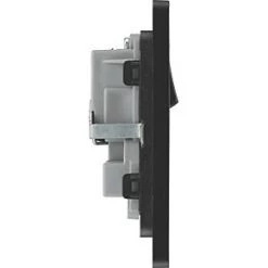 British General Evolve 13A 2-Gang SP Switched Socket Satin Brass with Black Inserts -British General Switches & Sockets Store 311RF A5