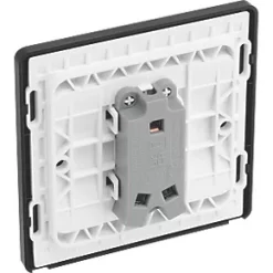 British General Evolve 20 A 16AX 1-Gang 2-Way Wide Rocker Light Switch Black with Black Inserts -British General Switches & Sockets Store 318PY A4