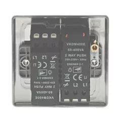 British General Nexus Metal 2-Gang 2-Way LED Dimmer Switch Brushed Iridium -British General Switches & Sockets Store 32140 A3