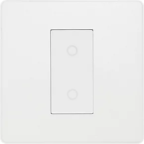 British General Evolve 1-Gang 2-Way LED Single Master Trailing Edge Touch Dimmer Switch Pearlescent White with White Inserts 3 British General Evolve 1-Gang 2-Way LED Single Master Trailing Edge Touch Dimmer Switch Pearlescent White with White Inserts - Image 3