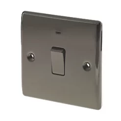 British General Nexus Metal 20A 1-Gang DP Control Switch Black Nickel with LED