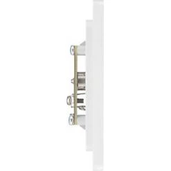 British General Evolve Coaxial TV / FM Socket Brushed Steel with White Inserts -British General Switches & Sockets Store 334RF A5