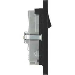 British General Evolve 13A 2-Gang SP Switched Socket + 3A 2-Outlet Type A & C USB Charger Satin Brass with Black Inserts -British General Switches & Sockets Store 340RF A5