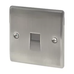 British General Nexus Metal Slave Telephone Socket Brushed Iridium