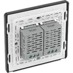 British General Evolve 2-Gang 2-Way LED Double Master Touch Trailing Edge Dimmer Switch Black with Black Inserts -British General Switches & Sockets Store 346PY A4