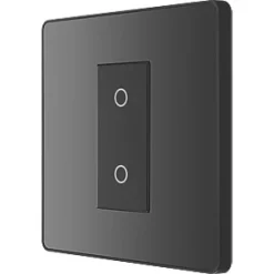 British General Evolve 1-Gang 2-Way LED Single Secondary Trailing Edge Touch Dimmer Switch Black with Black Inserts