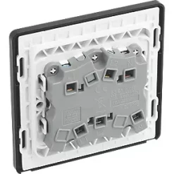 British General Evolve 10A 1-Gang 3-Pole Fan Isolator Switch Satin Brass with Black Inserts -British General Switches & Sockets Store 353PX A4