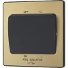 British General Evolve 10A 1-Gang 3-Pole Fan Isolator Switch Satin Brass with Black Inserts