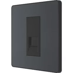 British General Evolve Master Telephone Socket Grey with Black Inserts
