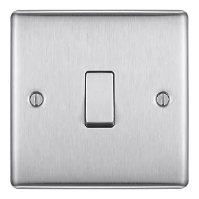 British General Nexus Metal 10AX 1-Gang Intermediate Switch Brushed Stainless Steel 2 British General Nexus Metal 10AX 1-Gang Intermediate Switch Brushed Stainless Steel - Image 2