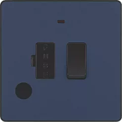 British General Evolve 13A Switched Fused Spur with LED Blue with Black Inserts -British General Switches & Sockets Store 369PX A2