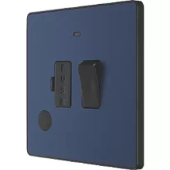 British General Evolve 13A Switched Fused Spur with LED Blue with Black Inserts