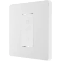 British General Evolve 1-Gang 2-Way LED Single Master Trailing Edge Touch Dimmer Switch Pearlescent White with White Inserts