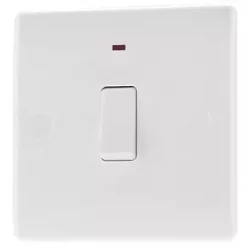 British General 800 Series 20A 1-Gang DP Water Heater Switch White with LED