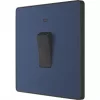 British General Evolve 20A 1-Gang DP Control Switch Blue with LED with Black Inserts