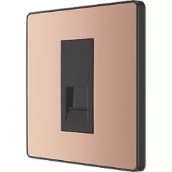 British General Evolve Slave Telephone Socket Copper with Black Inserts