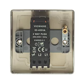 British General Nexus Metal 1-Gang 2-Way LED Dimmer Switch Matt Black 4 British General Nexus Metal 1-Gang 2-Way LED Dimmer Switch Matt Black - Image 4