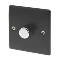 British General Nexus Metal 1-Gang 2-Way LED Dimmer Switch Matt Black
