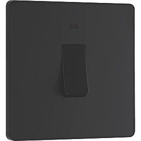 British General Evolve 20A 1-Gang DP Control Switch Matt Black with LED with Black Inserts 2 British General Evolve 20A 1-Gang DP Control Switch Matt Black with LED with Black Inserts - Image 2