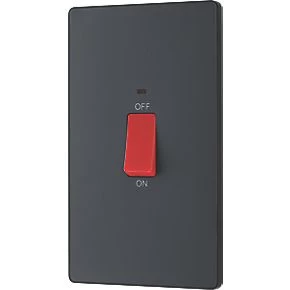 British General Evolve 45A 1-Gang 2-Pole Cooker Switch Grey with LED with Black Inserts 4 British General Evolve 45A 1-Gang 2-Pole Cooker Switch Grey with LED with Black Inserts - Image 4