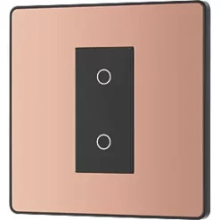 British General Evolve 1-Gang 2-Way LED Single Master Trailing Edge Touch Dimmer Switch Copper with Black Inserts 9 British General Evolve 1-Gang 2-Way LED Single Master Trailing Edge Touch Dimmer Switch Copper with Black Inserts -British General Switches & Sockets Store 427PY A3