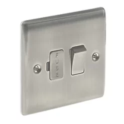 British General Nexus Metal 13A Switched Fused Spur Brushed Iridium -British General Switches & Sockets Store 43771 A2