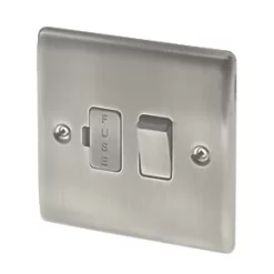 British General Nexus Metal 13A Switched Fused Spur Brushed Iridium