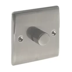 British General Nexus Metal 1-Gang 2-Way LED Dimmer Switch Brushed Iridium -British General Switches & Sockets Store 43921 A2
