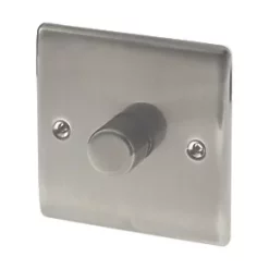 British General Nexus Metal 1-Gang 2-Way LED Dimmer Switch Brushed Iridium