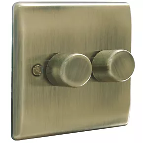 British General Nexus Metal 2-Gang 2-Way LED Dimmer Switch Antique Brass 2 British General Nexus Metal 2-Gang 2-Way LED Dimmer Switch Antique Brass - Image 2