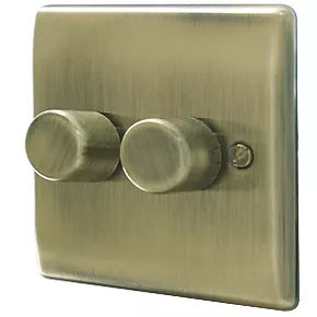 British General Nexus Metal 2-Gang 2-Way LED Dimmer Switch Antique Brass 1 British General Nexus Metal 2-Gang 2-Way LED Dimmer Switch Antique Brass