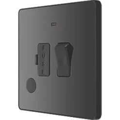 British General Evolve 13A Switched Fused Spur with LED Black with Black Inserts