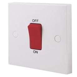 British General 900 Series 45A 1-Gang DP Cooker Switch White