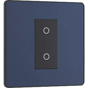 British General Evolve 1-Gang 2-Way LED Single Secondary Trailing Edge Touch Dimmer Switch Blue with Black Inserts 2 British General Evolve 1-Gang 2-Way LED Single Secondary Trailing Edge Touch Dimmer Switch Blue with Black Inserts - Image 2
