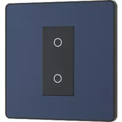 British General Evolve 1-Gang 2-Way LED Single Secondary Trailing Edge Touch Dimmer Switch Blue with Black Inserts 9 British General Evolve 1-Gang 2-Way LED Single Secondary Trailing Edge Touch Dimmer Switch Blue with Black Inserts -British General Switches & Sockets Store 464PY A3