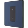 British General Evolve 1-Gang 2-Way LED Single Secondary Trailing Edge Touch Dimmer Switch Blue with Black Inserts
