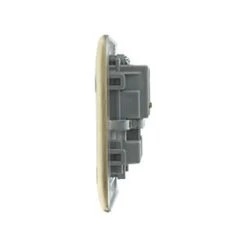 British General Nexus Metal 13A 2-Gang DP Switched Plug Socket Antique Brass with Black Inserts -British General Switches & Sockets Store 46623 A3