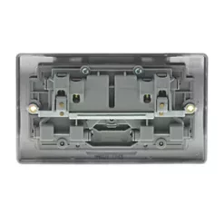 British General Nexus Metal 13A 2-Gang DP Switched Plug Socket Antique Brass with Black Inserts -British General Switches & Sockets Store 46623 A4